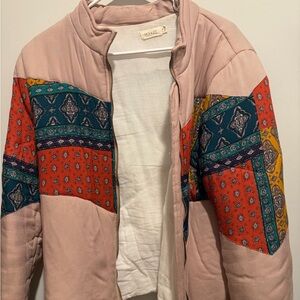Boho Patchwork Jacket - Pink
